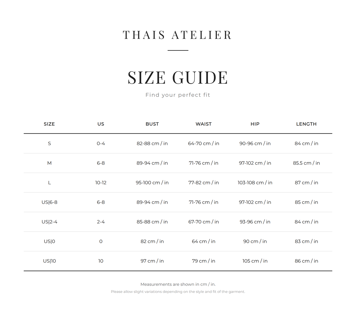 Size guide