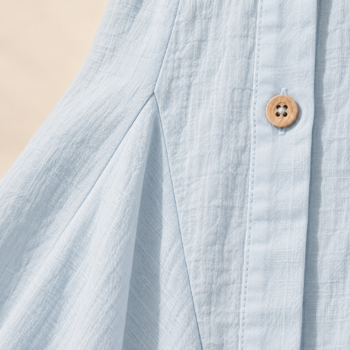 Marielle Ice Blue Button-Front Skater Mini Dress