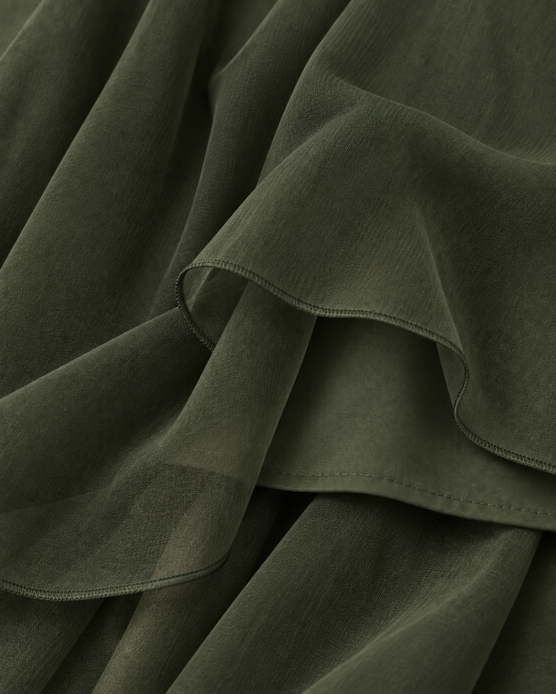 Elowen Olive Green Sweetheart Chiffon Maxi Dress