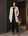 Brielle Cream Tailored Mid-Length Coat