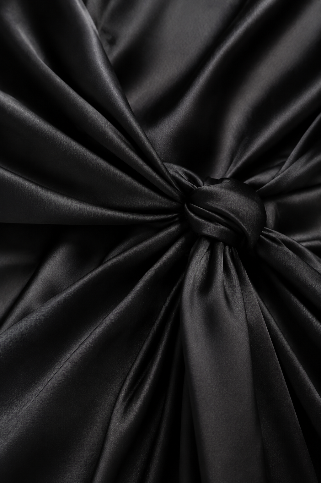Odette Black Satin Wrap Maxi Dress