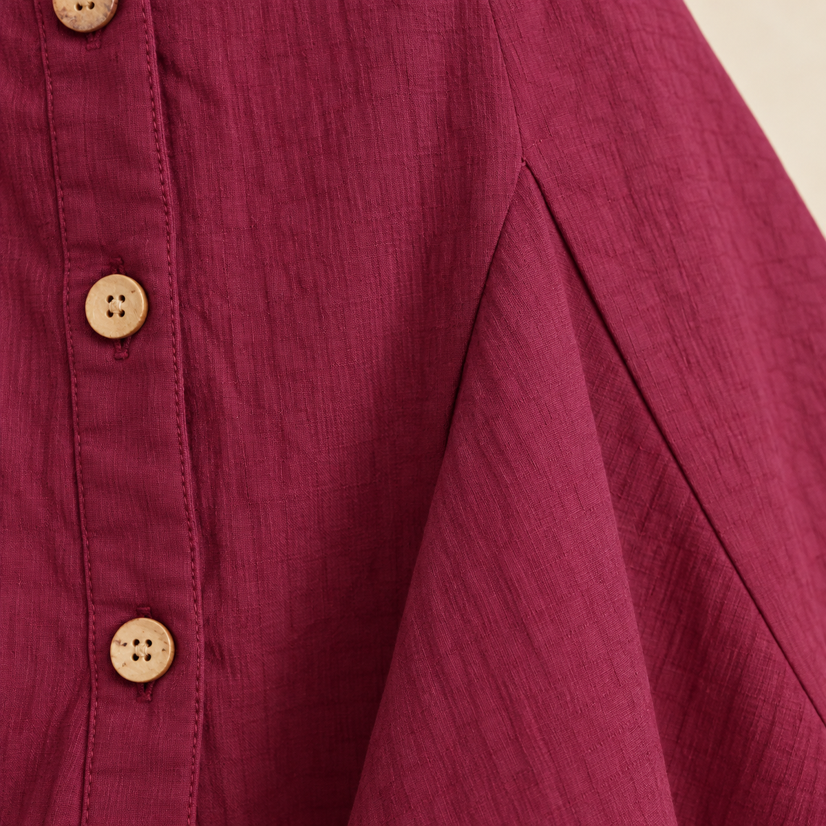 Roxanne Raspberry Button-Front Skater Mini Dress