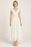 Genevieve Apricot Lace-Trim Maxi Dress