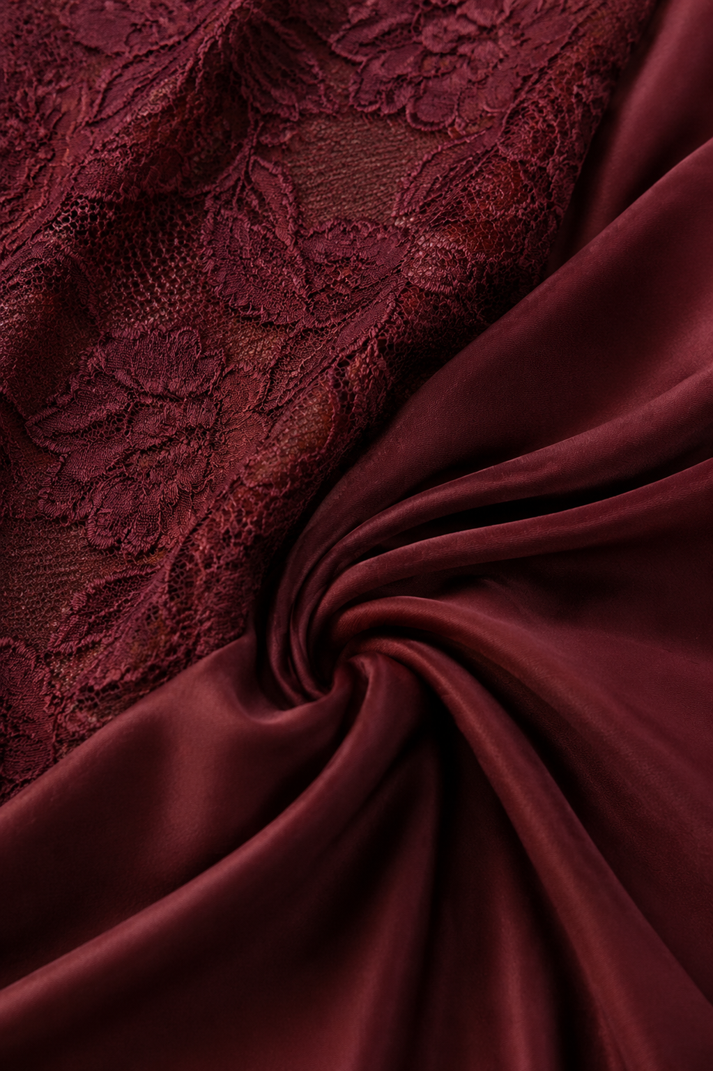Marcella Wine Red Lace Draped Maxi Dress